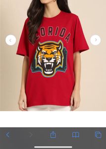 Dillinger Women Red Print Longline Tshirt