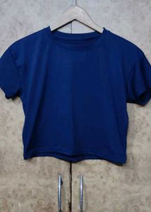 Navy Blue Crop Top