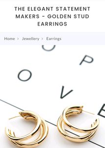 The Elegant Statement Makers- Golden Stud Earrings