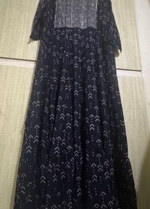 Elegant Navy Blue Printed Kurta