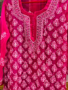 Pink Embroidered Kurta