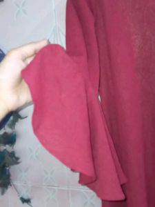 Burgundy Bell Sleeve Dress