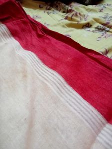 Red &amp; White Durga Puja Special Saree