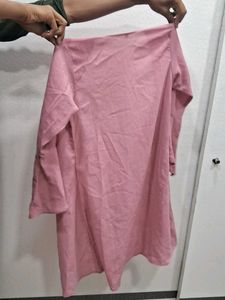 Pink Open Front Cardigan