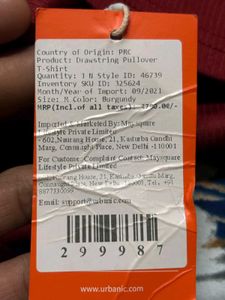 Red Drawstring Long Sleeve Top