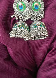 Peacock Jhumka Earrings