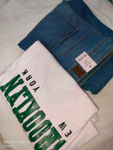 New Pantaloons Denim & Tshirt Combo