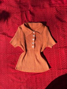 Cute Orange Polo Top