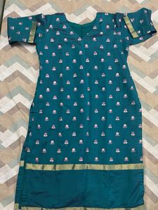Teal Embroidered Kurta and Pant