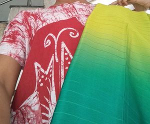 Gorgeous green 💚 ombre saree with light &amp; dark sh