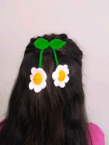 Crochet Daisy Hair Tie 🌼