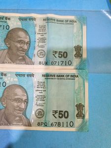 50 Ruppee Two Note With Rare Number