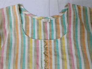 White And Pastel Colour Kurti