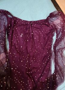 A Beautiful Dark Purple Party Wear Bodycon Dress