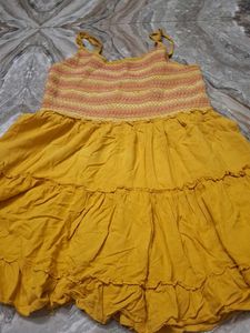 Mustard Yellow Fit And Flare Dress