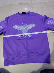 Purple Graphic Print Sweatshirt