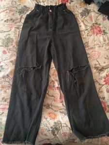 Ripped Wide Leg Jeans