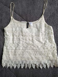 H&M White Lace Cami Top