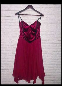 Burgundy Strapless Mini Dress