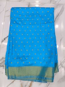 Beautiful Sky blue silk saree