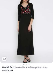 Global Desi Ethnic Gown In Black