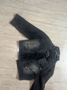 Studded Black Denim Jacket
