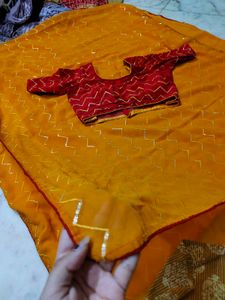 Beutiful Combination Saree An Blouse 😍