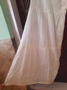 White Mordern Pure Cotton Flared Palazzo