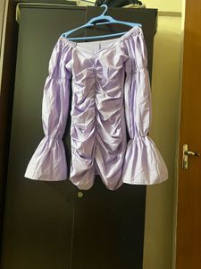 Lavender Off-Shoulder Dress