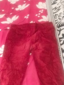 Velvet Pant Maroon Color