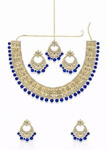 Gold Plated Blue Kundan Jewellery Set for Women