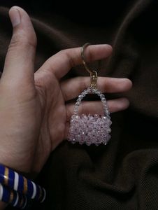 mini beaded bag keychain