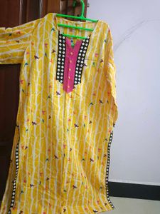 Yellow Printed Kaftan