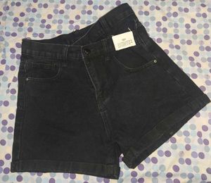 Denim Black Shorts