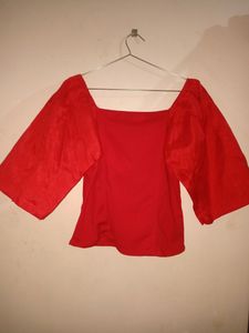 Party Wear Women Red Top