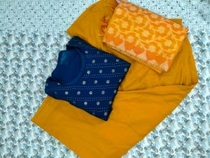 Navy Blue And Mustard Yellow Suit Set