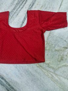 Red Readymade Saree Blouse