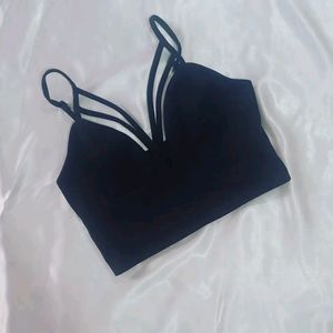 Black Front Criss Crop Bralette