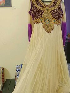 Elegant Ethnic Gown With Dupatta And Leggings