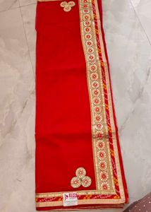 Red Embellished  Saree