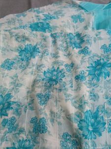 Sky Blue Floral Saree