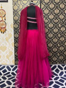Pink Embroidered Lehenga Choli with Dupatta