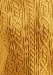 Mustard Cable Knit Acrylic pullover