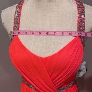 City Triangles Prom Dress Bright Pink Beaded Gown