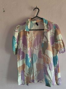 Colorful Cat Print Short Sleeve Top