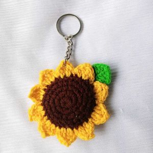Sunflower Crochet Keychain