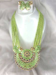🌸 Green Kundan Necklace Set 🌸