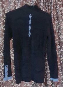 Fuzzy Black Turtleneck