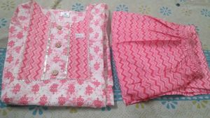 NEW Pink Printed Kurta with Palazzos