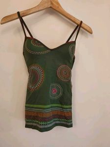 Y2k Boho Green Padded Top